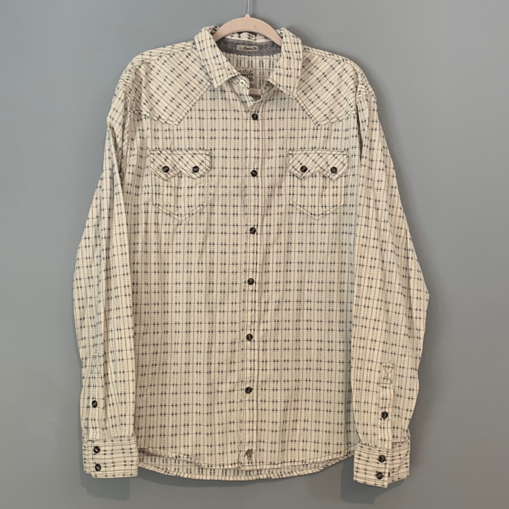 Moonshine Men’s Size L Cowboy Shirt Snap Buttons 100%Cotton Regular Fit NWOT